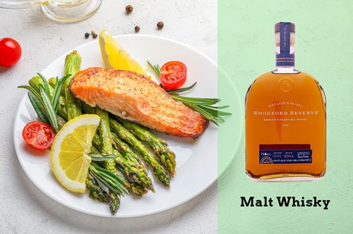 Malt Whisky with Smoked Salmon Fish
